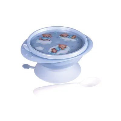 Tigela Com Ventosa & Colher Ursinho Menino 15986 Tigela Com Ventosa & Colher Ursinho Menino 15986